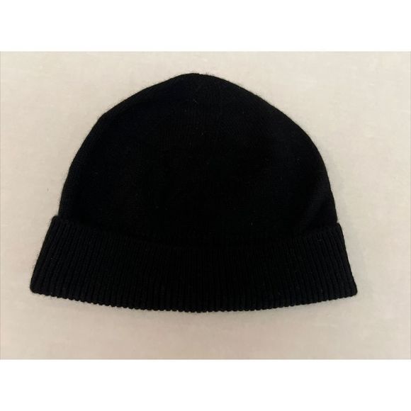Phenix Cashmere Jersey Beanie Hat Black Cuffed $120+ - Picture 5 of 6